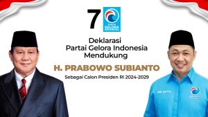 Partai Gelora Bakal Gelar Deklarasi Dukungan ke Prabowo Subianto
