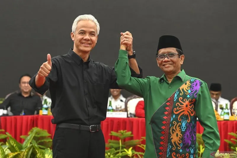 Pasangan Capres Cawapres Ganjar Mahfud MD. (FOTO : Antara)