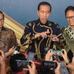 Presiden Jokowi memberikan keterangan pers usai membuka Rakerkesnas Tahun 2024, di ICE BSD, Tangerang, Banten.