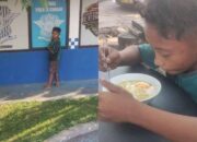 Viral, Bocah Jalanan Lemas Minta Makan ke Polisi