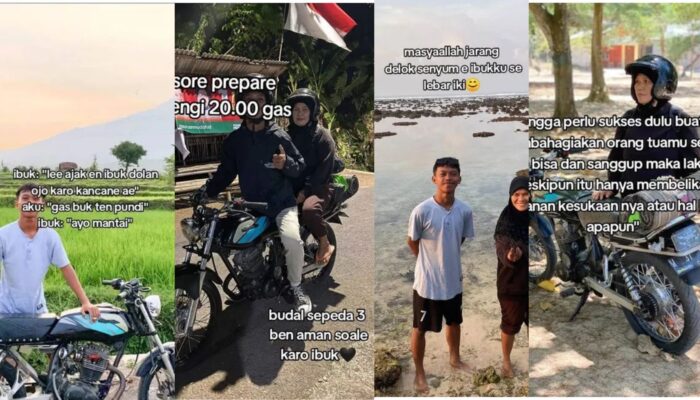Pria Ini Touring Liburan ke Pantai Bareng Ibu, Kisahnya Membuat Netizen Tersentuh 