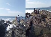Viral, Seorang Wanita Hendak Bunuh Diri Lompat ke Bebatuan di Watu Ulo