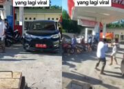 Viral, Dua Pria Jotos-Jotosan di SPBU, Diduga Mobil Plat Merah Isi BBM Subsidi