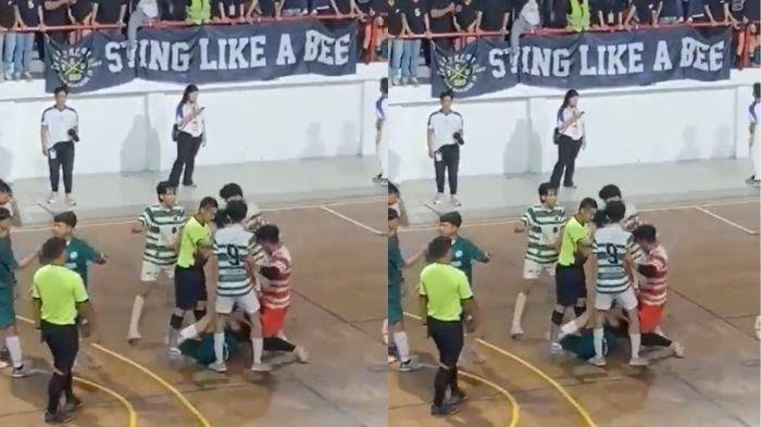 Sadis, Pertandingan Futsal Kisruh Kiper Injak Leher Pemain 