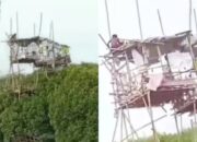 Viral, ODGJ Bikin Rumah Kayu di Tepi Pantai