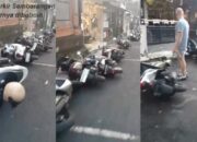 Video Sepeda Motor Ditidurkan Gegara Parkir Sembarangan Viral di Media Sosial