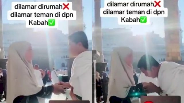 Ingin Romantis Lamar Pasangan di Depan Ka’bah, Justru Tuai Kritik Netizen: Belum Muhrim Rangkulan