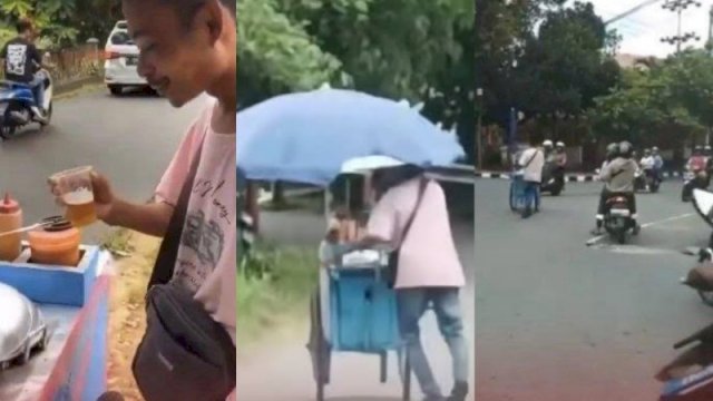Miris, Penjual Pentol Dorong Gerobak Sempoyongan Setelah Dicekoki Miras