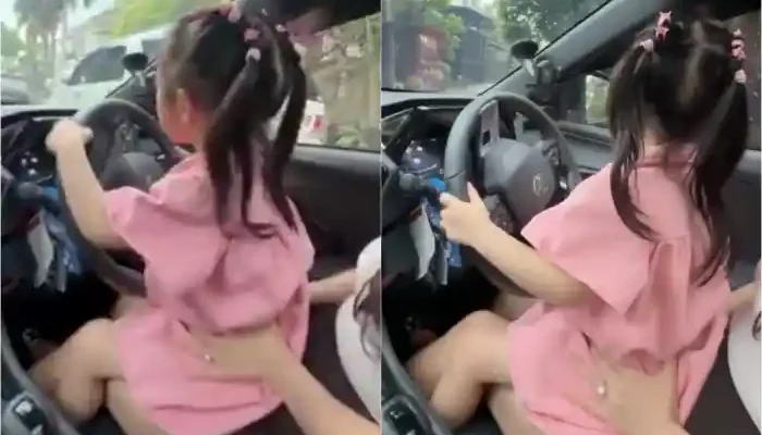 Viral, Seorang Ibu Muda Ajari Anak Balita Setir Mobil, Netizen: Diajarkan Melanggar Sejak Dini