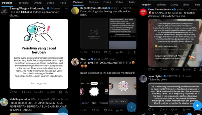 Live TikTok Diblokir Sementara, Warganet: Rakyat Dibungkam!
